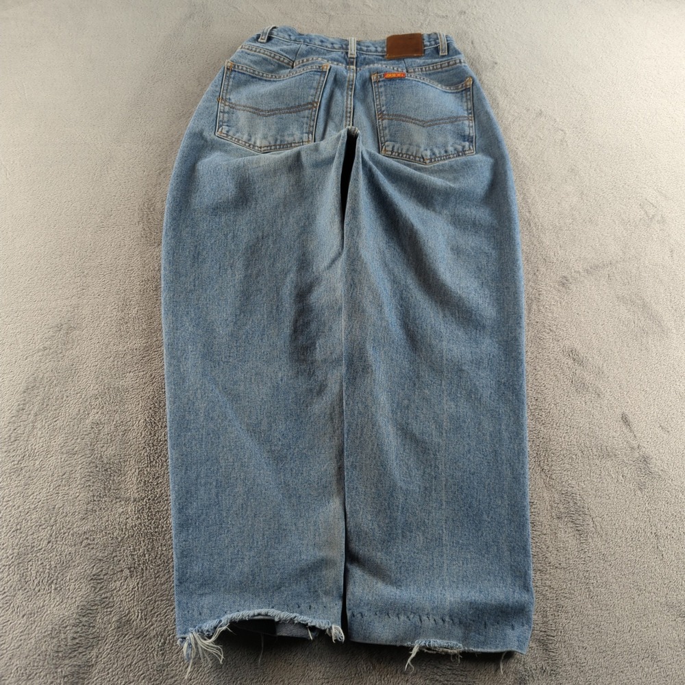 Vintage 90s Jordache Jeans Fits 26x27 Blue Light Wash Faded High Rise Wide Baggy